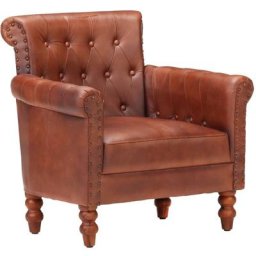 Vidaxl - Fauteuil Marron Cuir de chèvre véritable Brown