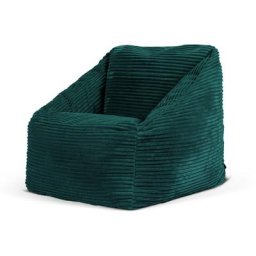 Pouf Fauteuil Enfant en Velours Côtelé Morgan, Poufs de Chambre, Vert Sarcelle - Vert Sarcelle