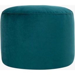 Pouf Repose-Pieds Rond en Velours Milano, Poufs de Salon, Vert Sarcelle - Vert Sarcelle - Icon