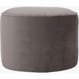 Pouf Repose-Pieds Rond en Velours Milano, Poufs de Salon, Gris Anthracite - Gris Anthracite - Icon