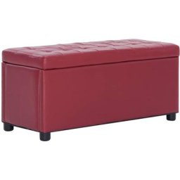 Pouf de rangement 87,5 cm Rouge bordeaux Similicuir Vidaxl Rouge bordeaux