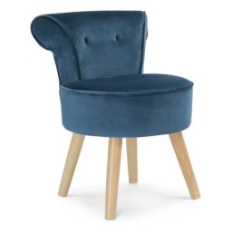 Fauteuil crapaud en velours bleu - Bleu