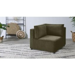 Canapé modulable Bobochic Angle pour canapé modulable nihad tissu velours côtelé Vert clair - Vert