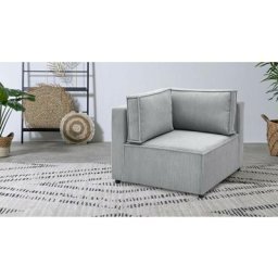 Canapé modulable Bobochic Angle pour canapé modulable nihad tissu velours côtelé Gris clair - Gris