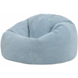 Icon - Pouf Classique en Velours Côtelé Kingston, Fauteuil Pouf pour Adultes, 85cm x 50cm, Bleu