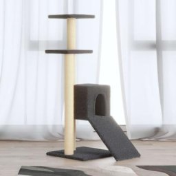 Kalisse - Arbre à chat - Moderne Cadre d'escalade de Chat avec griffoirs en sisal Gris foncé 92 cm