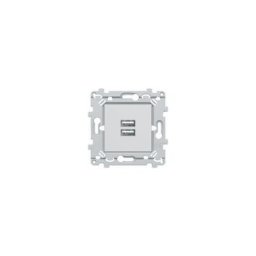 Hager - Prise usb double - 3A - Type a - Essensya - WE112