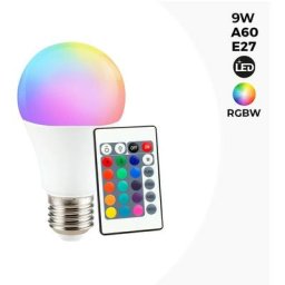 Ampoule led rgbw A60 E27 9W avec télécommande