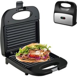 Appareil Grill Électrique avec 2 Plaques Antiadhésives, Appareil Panini Grill Viande Compacte,