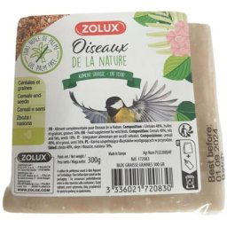 Bloc de graisse céréales et graines 300 gr pour oiseaux de la nature Zolux Beige