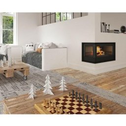 Insert cheminée à bois Holguin avec turbine 17,5 kW 2 vitres gauche + 2 bouches recuperateur