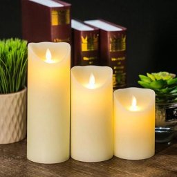 3 tailles différentes led bougies électroniques cylindriques Noël halloween éclairage maison