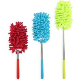 Lot de 3 plumeaux à main en microfibre brosse à épousseter extensible lavable avec manche