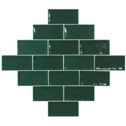 Carrelage effet zellige vert 7.5x15 glamour verde - 0.45m²