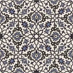 Realonda - Carrelage azulejos fleurs bleues orly deco 44x44 cm - 1.37m²