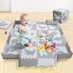 16pcs Tapis de Puzzles en Mousse pour BéBé Tapis de Jeux bébé 30x30cm