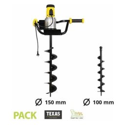 Pack tarière électrique 1200W avec 2 vrilles 100 et 150 mm Texas EA1200
