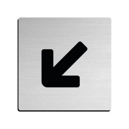 Plaque signalétique adhésive - Modèle : Flèche gauche / bas Itar Vendu à l'unité