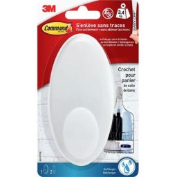 Crochet Command pour panier de salles de bains et douche (l x l x h) 127 x 64 x 41 mm blanc