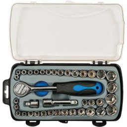 Coffret de douilles metriques et imperiales de 1/4 et 3/8 39 pieces