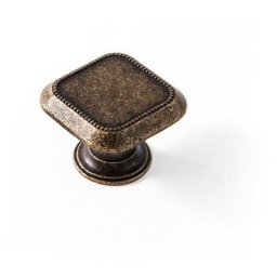 Lot 4 boutons de meuble métal vieux laiton mod.3120 30x30mm. rei
