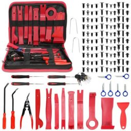 158 Pièces Outils De DéMontage De Garnitures Trousse Rivet Clips et Bandes de Câble pour Voiture