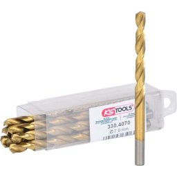 Ks tools Forets hss TiN, 7mm, pack de 10