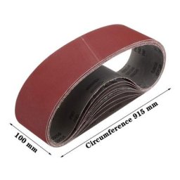 15 pièces bande abrasive 100 x 915mm set de3 grains 80/120/150/240/400 ponceuse à bande