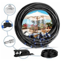 Brumisateur de Terrasse, 20M 20Buse Système de Brumisation Brumisateur Jardin Refroidissement avec