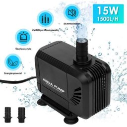 Pompe de fontaine, pompe à eau submersible pompe de piscine de fontaine extérieure 15W 1500L/H