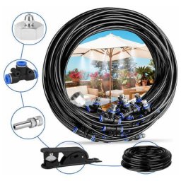 Brumisateur Exterieur, 20M Brumisateur Terrasse avec 20 Buse Brumisateur (en Laiton, 3/4)