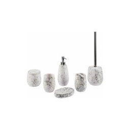 Olhetc - Ensemble d'accessoires de Salle de Bains 6 pièces Effet Marbre Blanc Callela