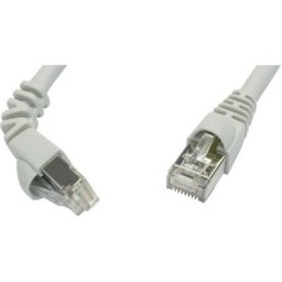 L00000A0192 RJ45 Câble réseau, câble patch cat 6a s/ftp 1.00 m gris ignifuge, avec cliquet