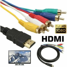 Câble Hdmi Vers Rca, Câble Adaptateur Convertisseur Hdmi Vers 5 Rca, 1080P Hdmi Vers Av Hdtv