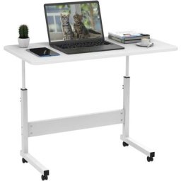 Table pour Ordinateur Portable Réglable en Hauteur, Bureau Debout Mobile 80x40cm Computer Desk,