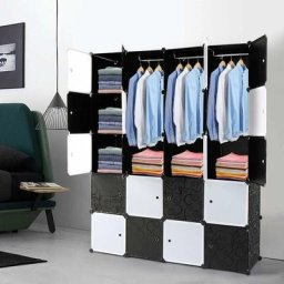 SVKBJROY Armoire Penderie 20 Cubes Modulable Portable Grande Capacité Storage avec Portes Étagère