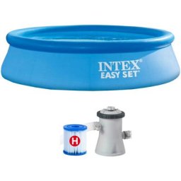 Intex - Easy Set - Piscine avec pompe de filtration - 305x76 cm - Rondee - Piscine gonflable - Bleu