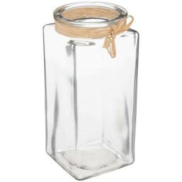 Vase - verre et raphia - H23 cm Atmosphera créateur d'intérieur - Transparent