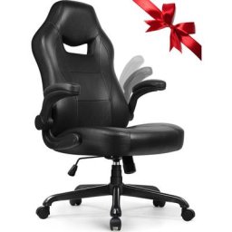 Chaise Gaming Charge 150KG, Fauteuil de bureau Ergonomique Chaise Gamer Inclinable avec Accoudoirs