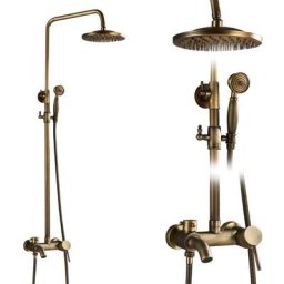 Rétro Système de Douche Effet Pluie Douchette Set Kit Salle de Bain Douche Pluie,B01