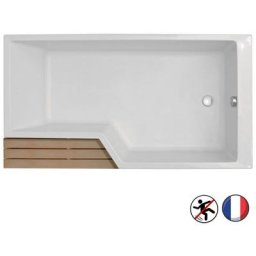 Baignoire bain douche 160 droite neo Jacob Delafon blanc mat + kit