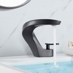 Robinet lavabo salle de bain, courbe mitigeur monocommande lavabo salle de bain, robinet lavabo