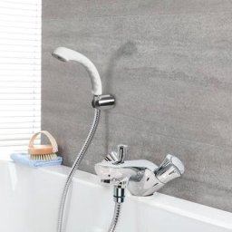 Grohe - Robinet melangeur monotrou bain douche costa l Chrome et blanc