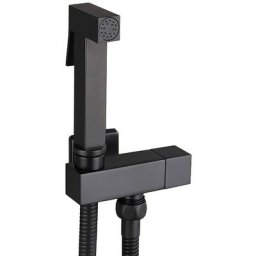 Pulvérisateur de Bidet, Noir Kit Douchette wc en Laiton Pulvérisateur de Bidet à Main Mural