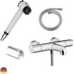 Hansgrohe - Pack mitigeur bain douche thermostatique mural 2 trous 1001 chrome complet avec
