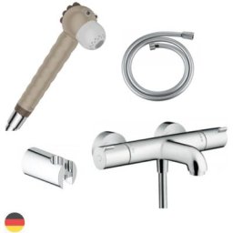 Hansgrohe - Pack mitigeur bain douche thermostatique mural 2 trous 1001 chrome complet avec