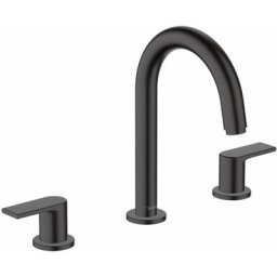 Hansgrohe - Mélangeur 3 trous avec tirette et vidage synthétique noir mat