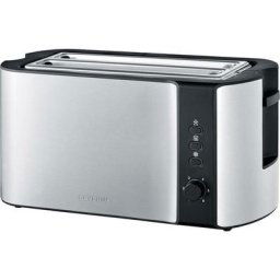 At 2590 Double toaster à fente large avec grille spéciale viennoisieries acier inoxydable, noir