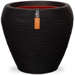 Pot à fleurs Nature Rib Conique 42 x 38 cm Noir KBLR362 Capi Black