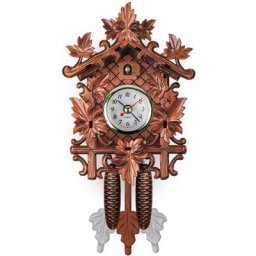 Horloge coucou en bois avec décoration d'horloge murale pendule pour salon chambre café restaurant